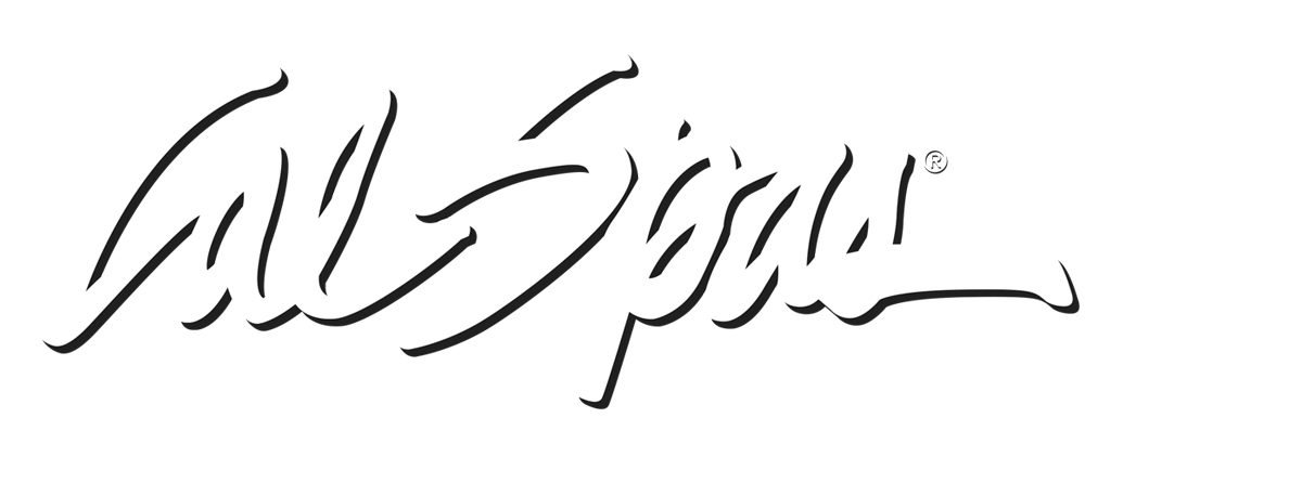 Calspas White logo hot tubs spas for sale Sunshine Coast